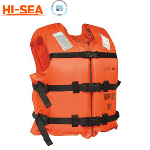 Marine vest type SOLAS approved foam life jacket